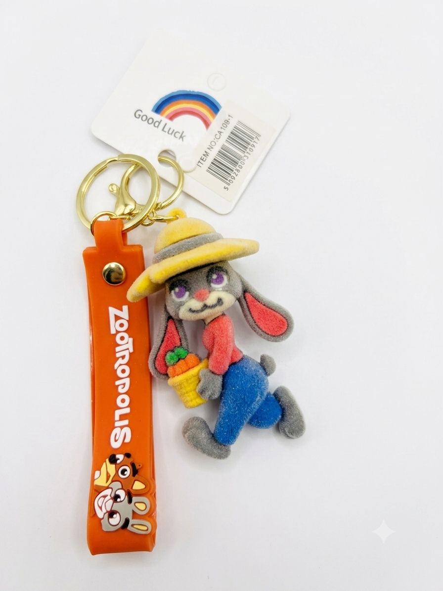 Fuzzy ZooTopia Keychain