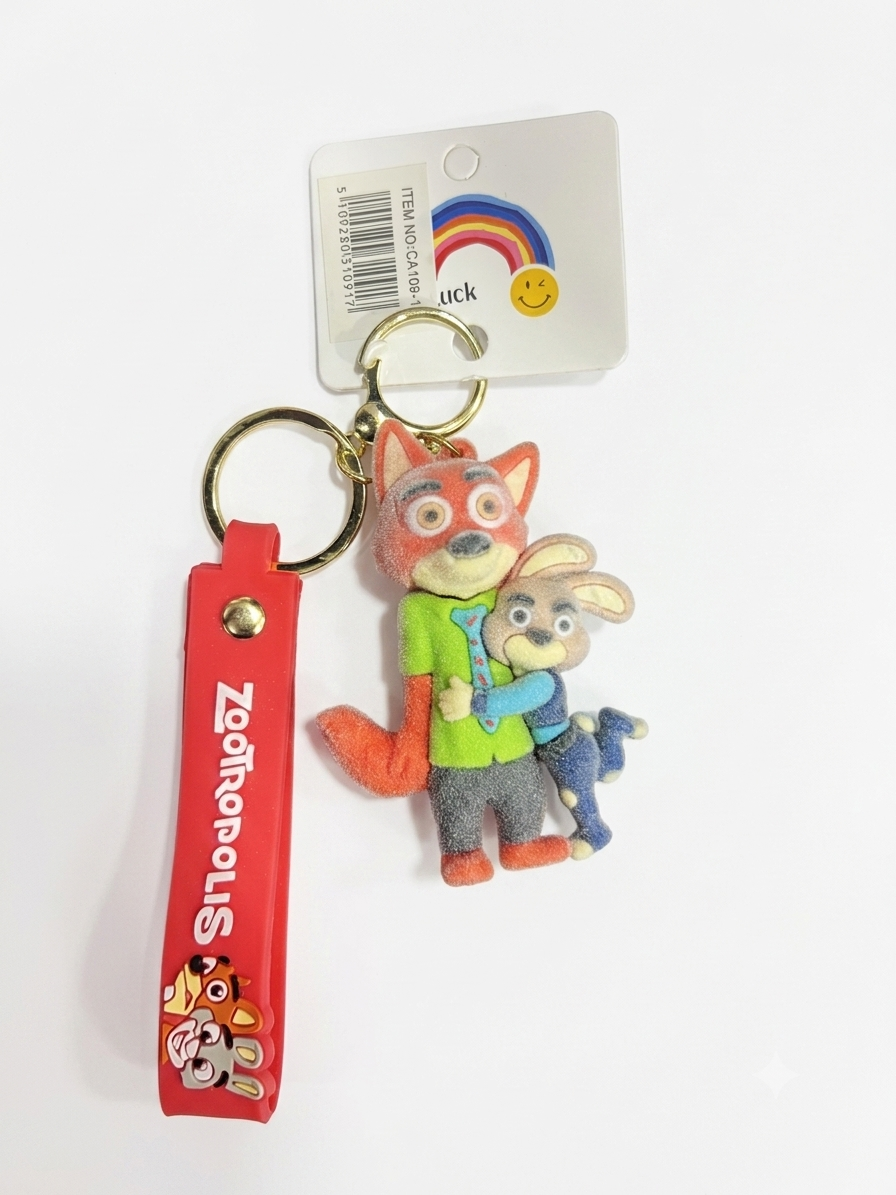 Fuzzy ZooTopia Keychain