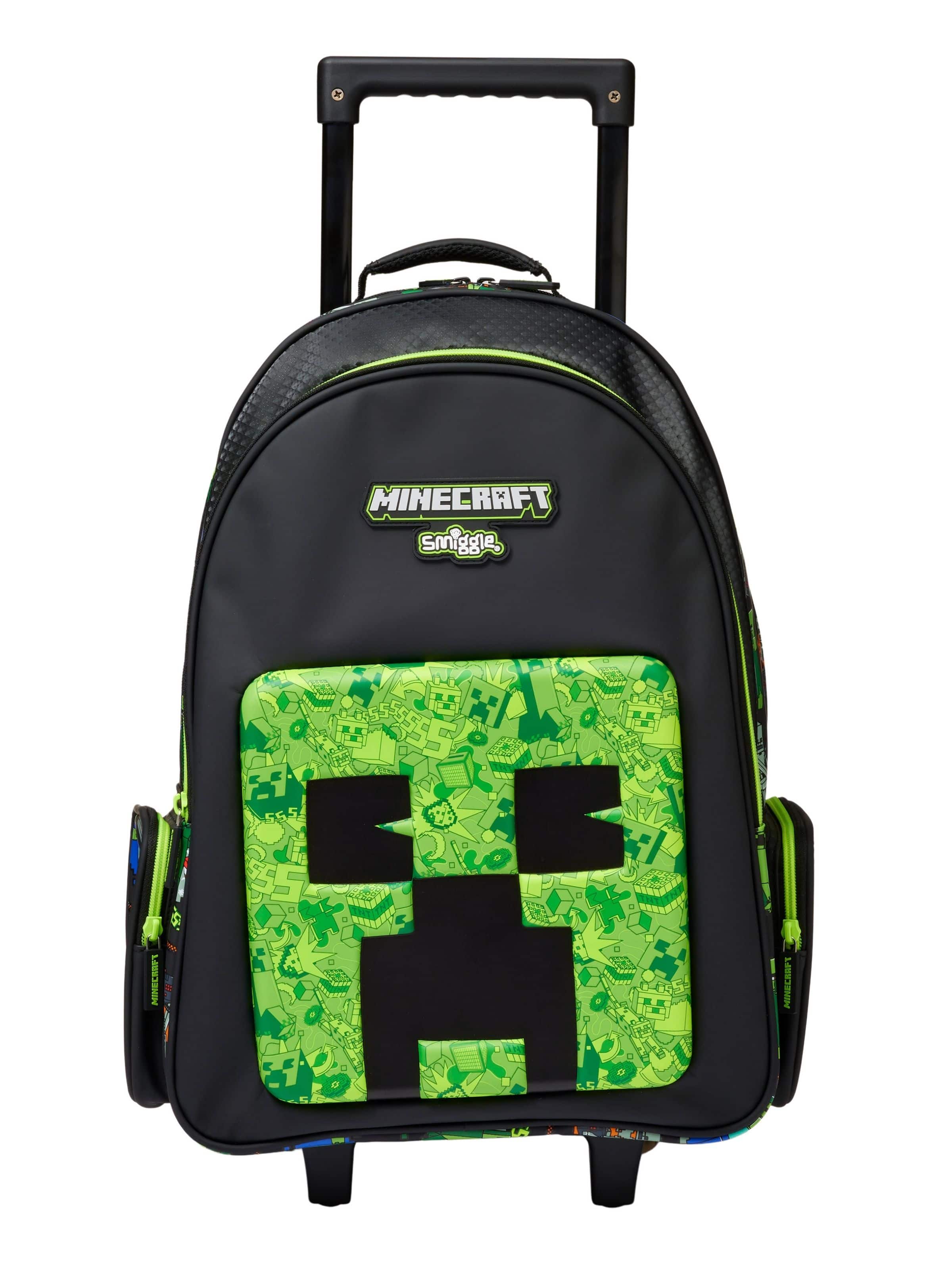 Smiggle Minecraft Creeper Trolley Bag
