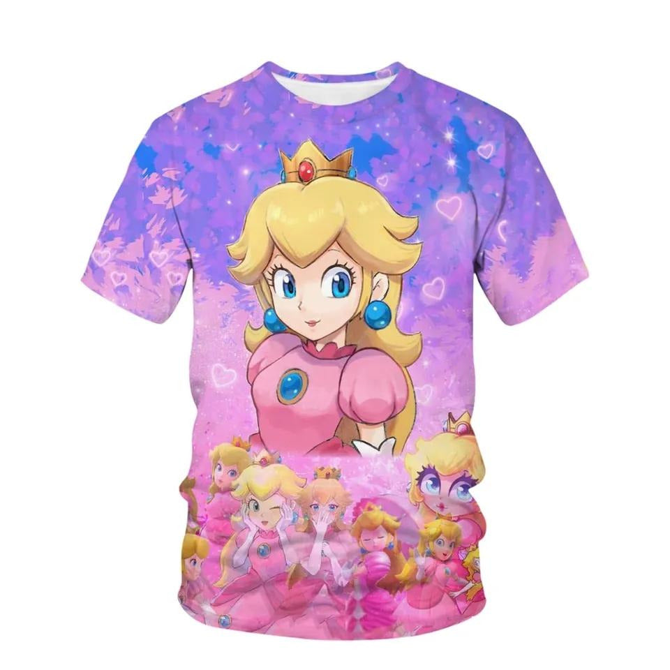 Princess Peach Purple T-shirt Mario Brothers