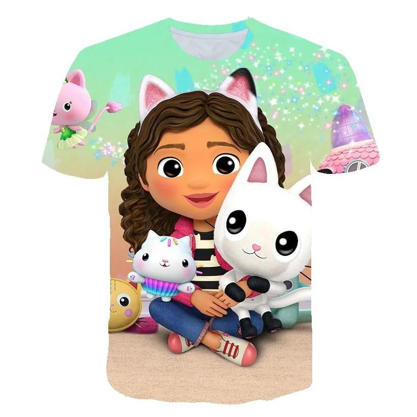 Gabby Dollhouse and Cat T-shirt