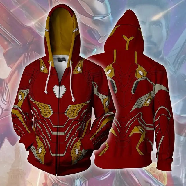 Avengers Iron Man Zipper Hoodie