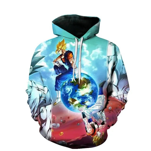 Dragon Ball Z Goku Sitting on the world Zipper Hoodie - Preppy Kids (Grand Bazaar)