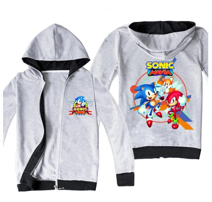 Sonic Grey Zipper Hoodie