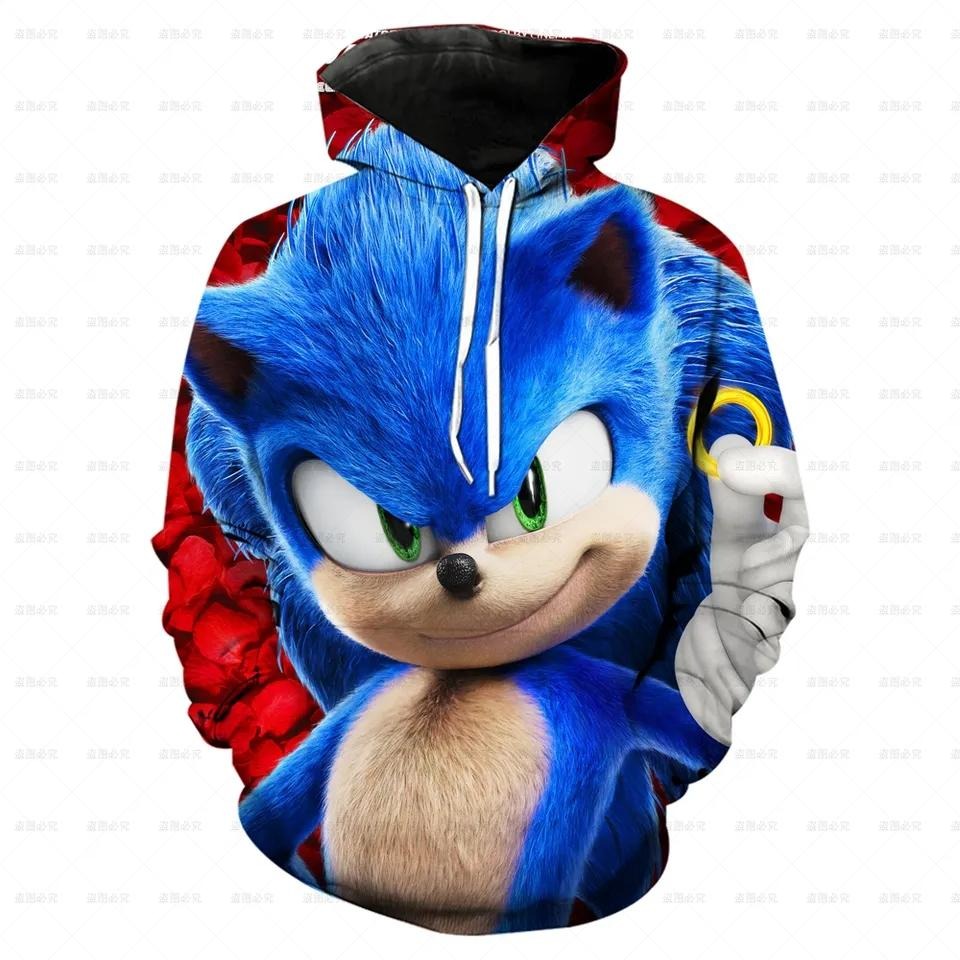 Sonic Fury Ring 3D Zipper Hoodie Red