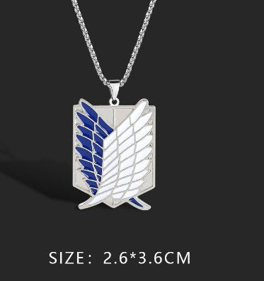 Attack on Titan Necklace (Blue and White Pendant)