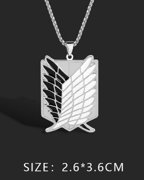 Attack on Titan Necklace (Black and White Pendant)