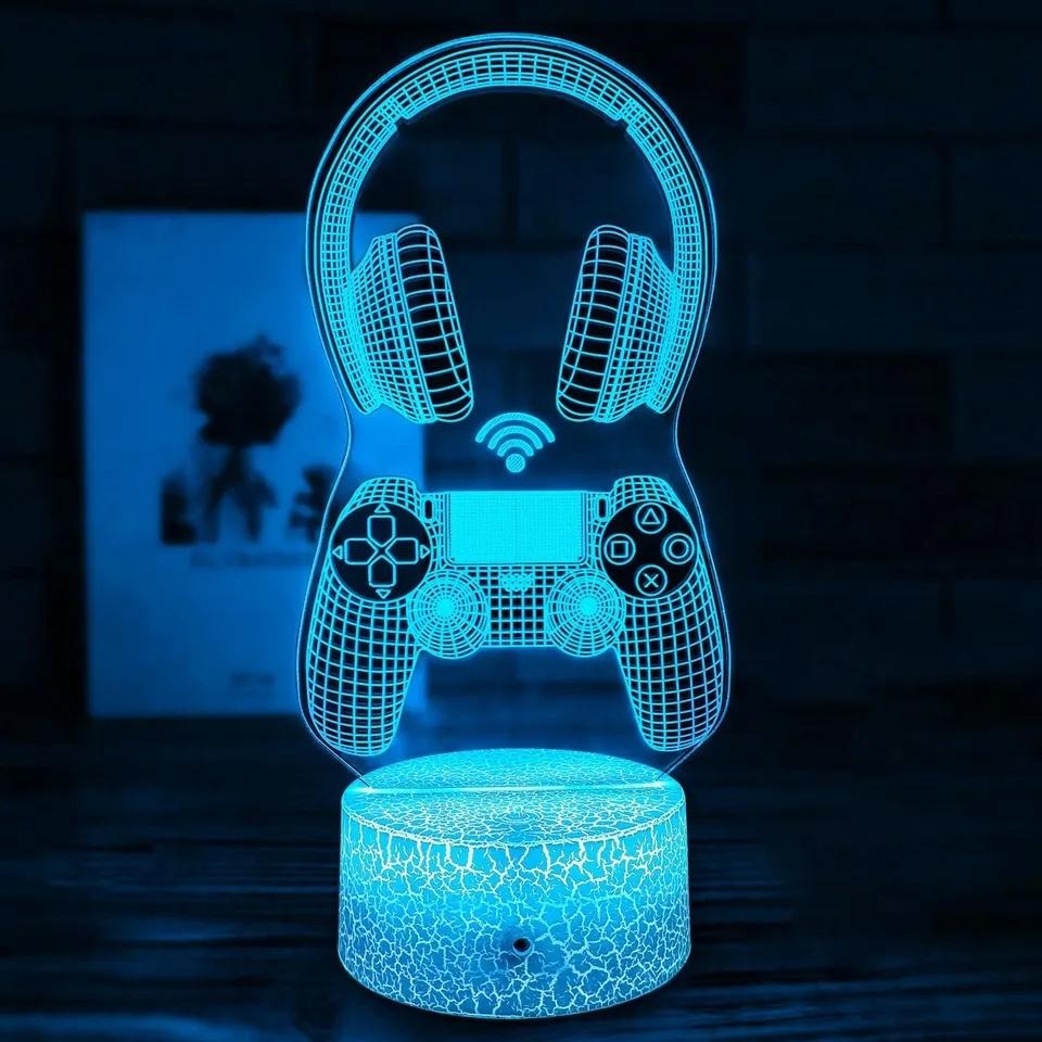 Gamer Remote and Headset Led Lamp