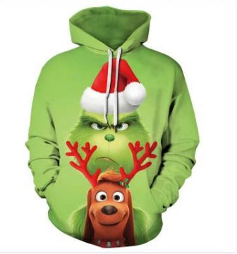 Grinch and Dog Zipper 3D Hoodie
