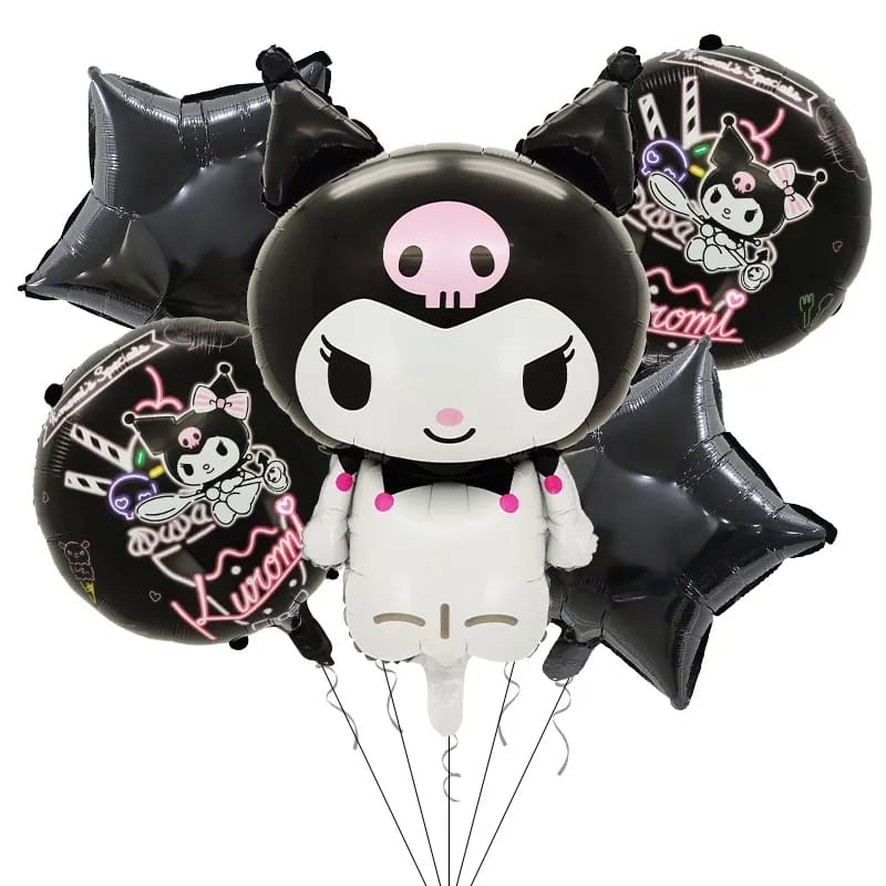 Kuromi Sanrio 5PC Anime Foil Balloon