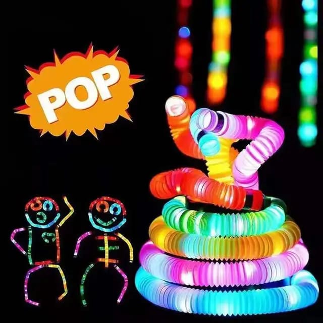 Pop tube glow in the dark stress reliever fidget toys (6pc per pack