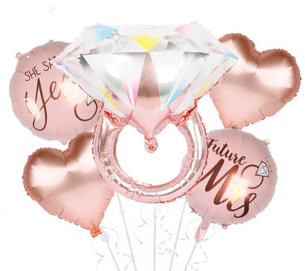 Diamond Ring  5PC Foil Balloon