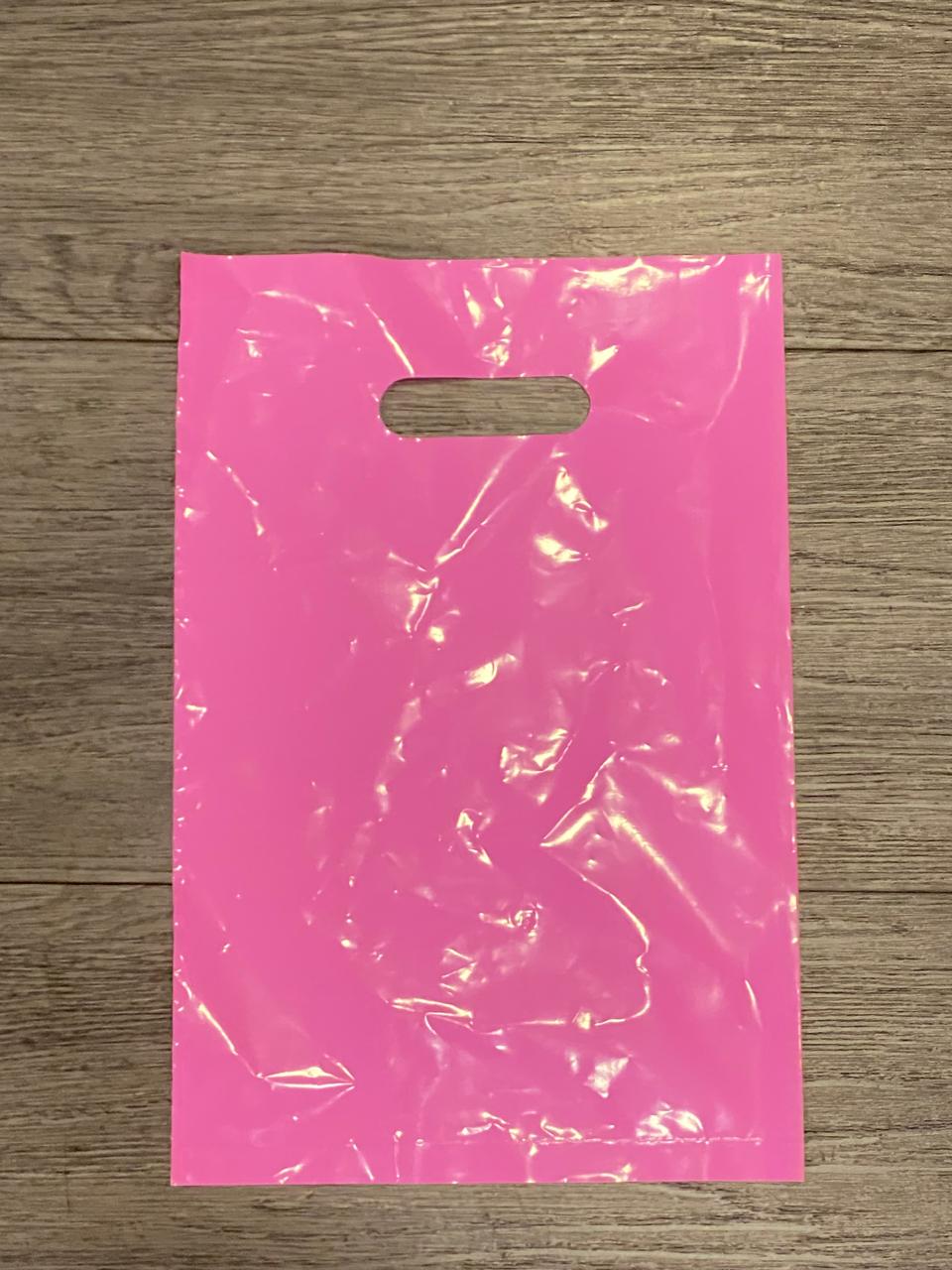 Plain pink party loot bags (10 pcs)