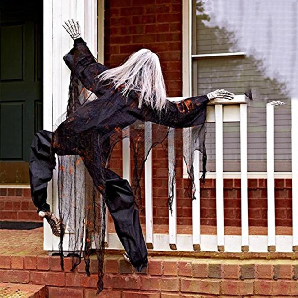 Halloween Ghost Wall Climber Decoration, 5.3 FT Halloween Spooky Witch Climber