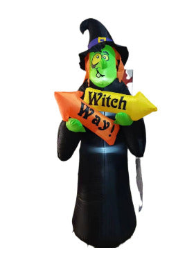 8ft Witch Ghost  Inflatable with Led Lights float