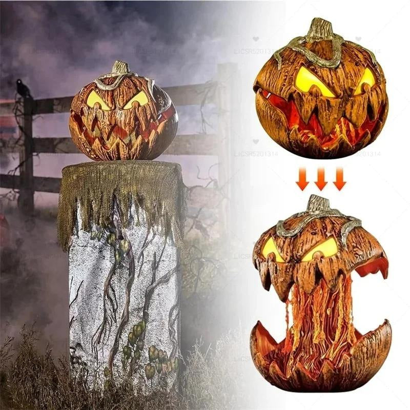 Talking Pumpkin Halloween Gourdo Animatronics,11.8In Scary Extendable Jack-O-Lantern - Preppy Kids (Grand Bazaar)
