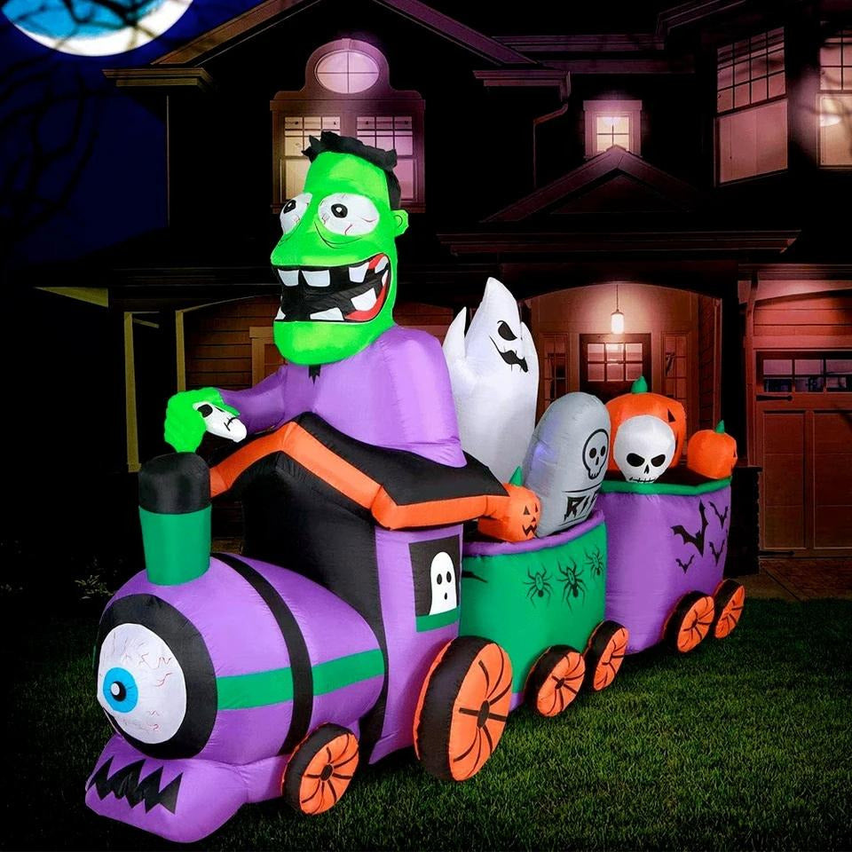 10 Foot Long Inflatable Halloween Graveyard Train Decoration