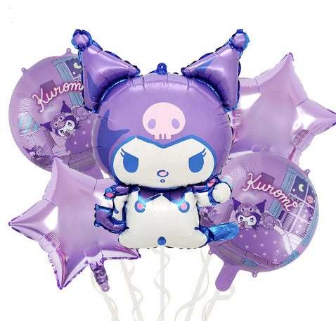 Kuromi Sanrio Purple 5PC Anime Foil Balloon