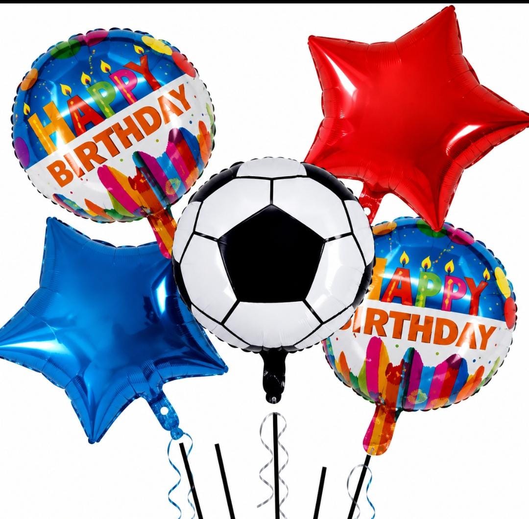 Soccer 5pc Foil Balloon Football
