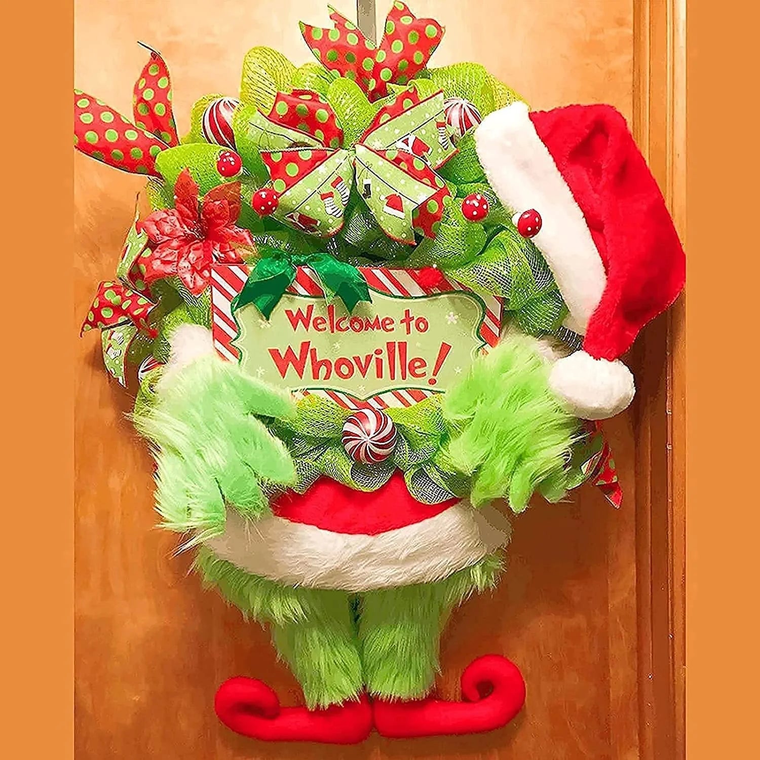 Grinch Door Decorations wreath