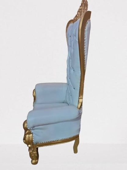 White Throne Chair with gold frame Rental