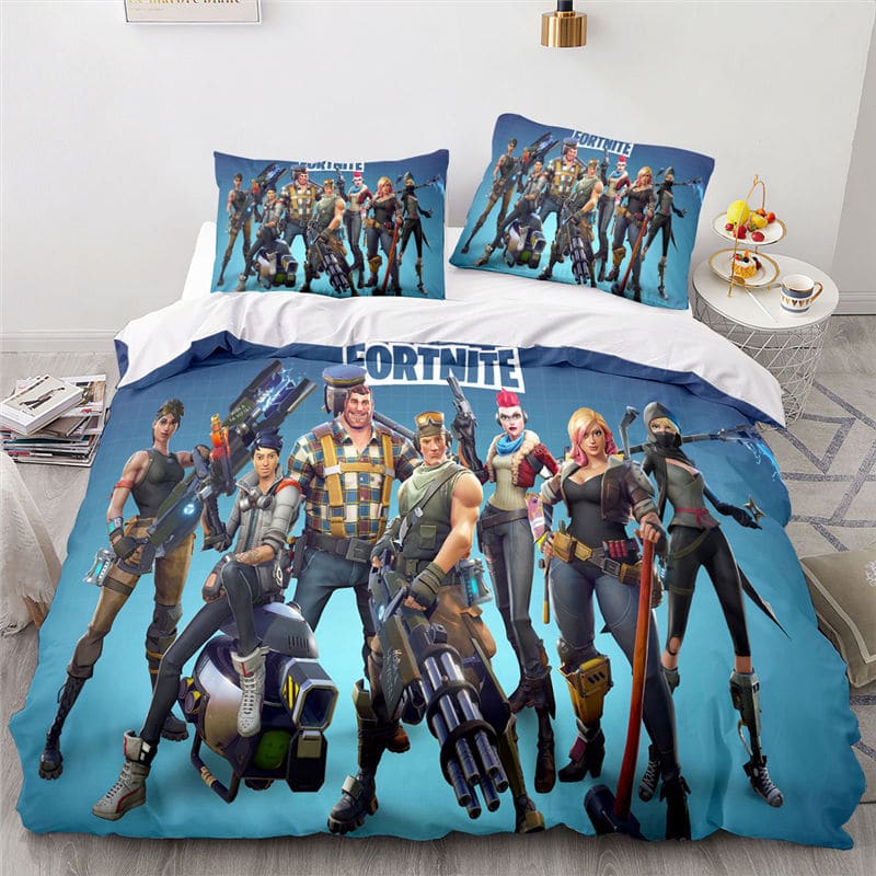 No. 66 - FORTNITE BLUE All star squad crew 3pc COMFORTER SET 