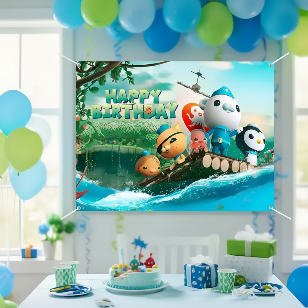 Octonauts Happy Birthday Banner 5ft by 3ft