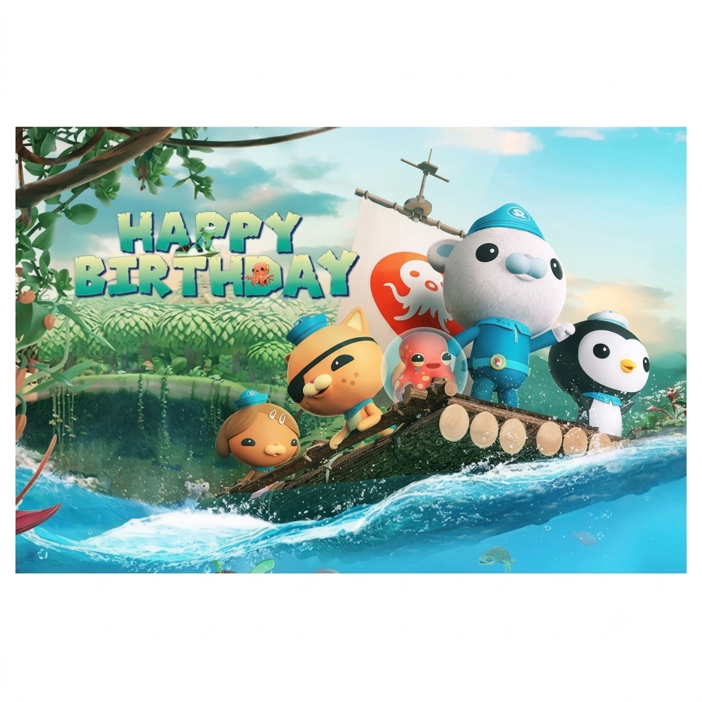 Octonauts Happy Birthday Banner 5ft by 3ft