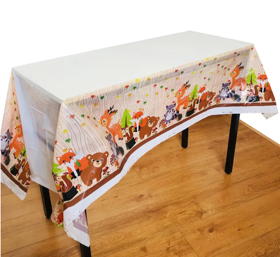 Woodland animal tablecloth