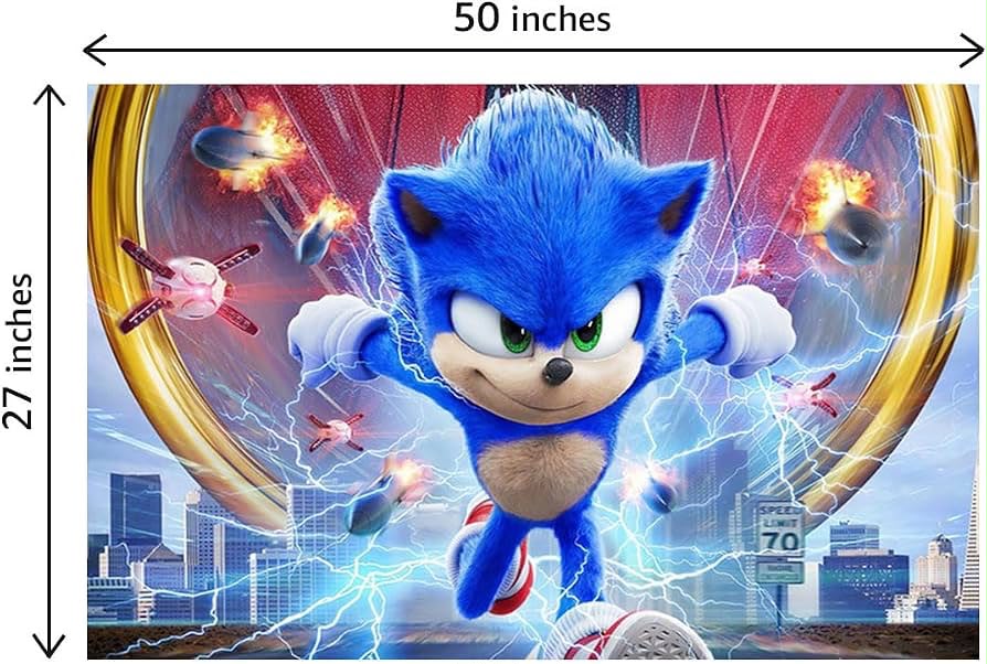 Sonic dashing lightning backdrop