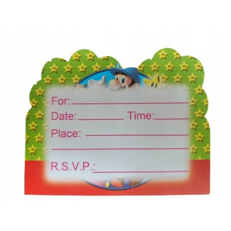 Super mario invitation cards 10pcs