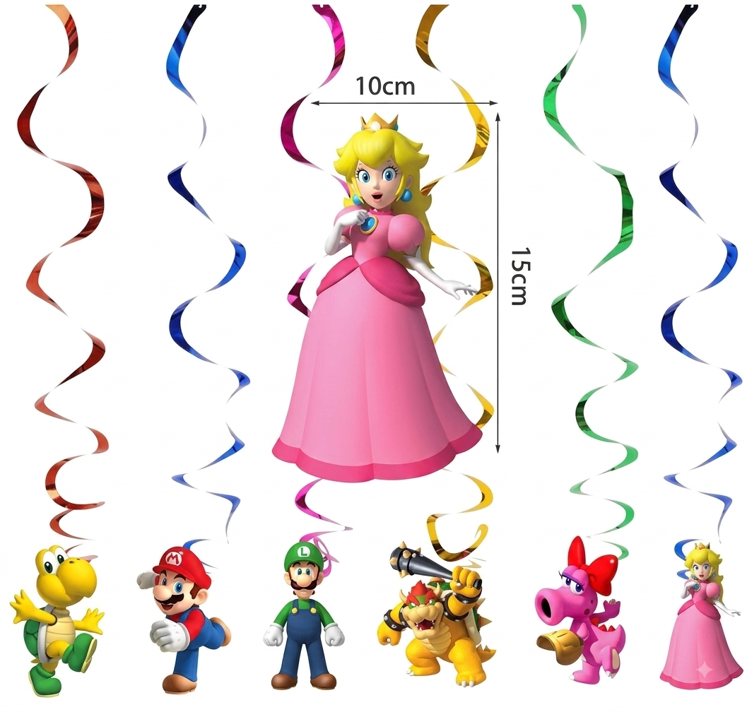 Super mario swirl hanging decorations