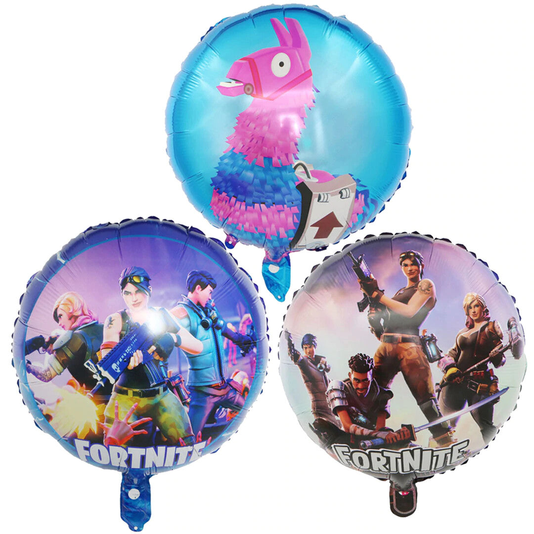 Fortnite 3pc 18” round foil balloon set