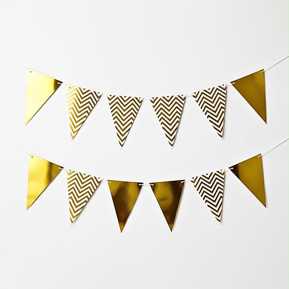 Gold and White Triangle Banner