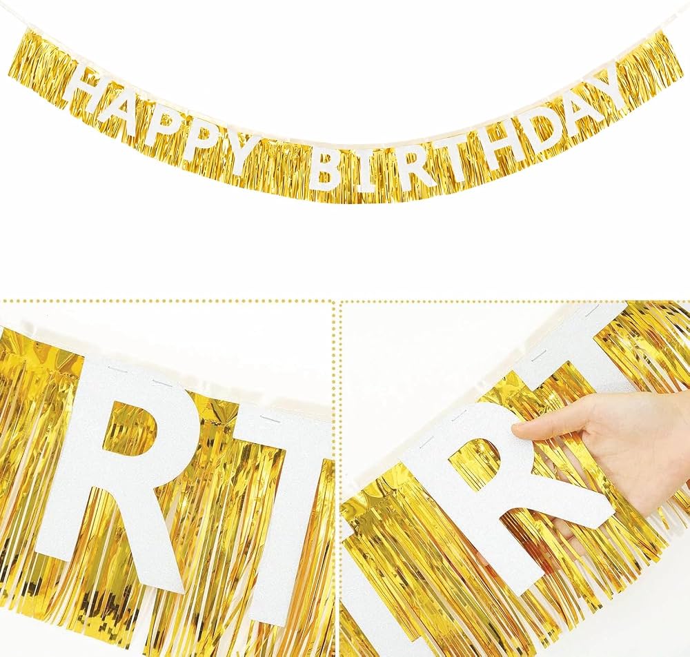 Happy Birthday Tinsel Banner
