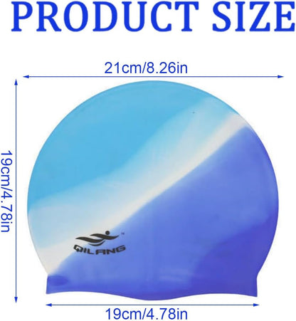 Unisex Adults Blue and white swimming cap