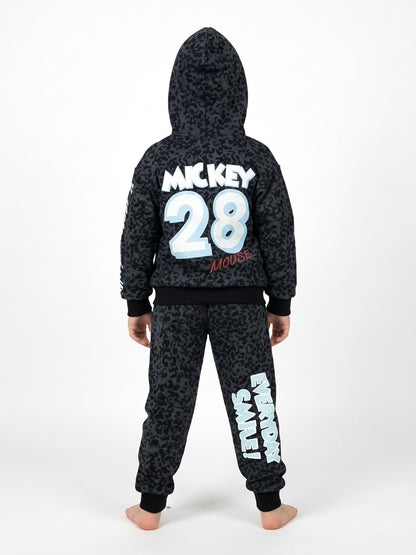 Zara Mickey Mouse dark grey 28 fleece 2pc tracksuit
