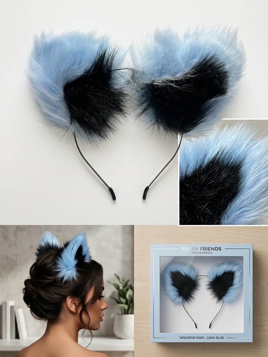 Fluffy cat ears headband