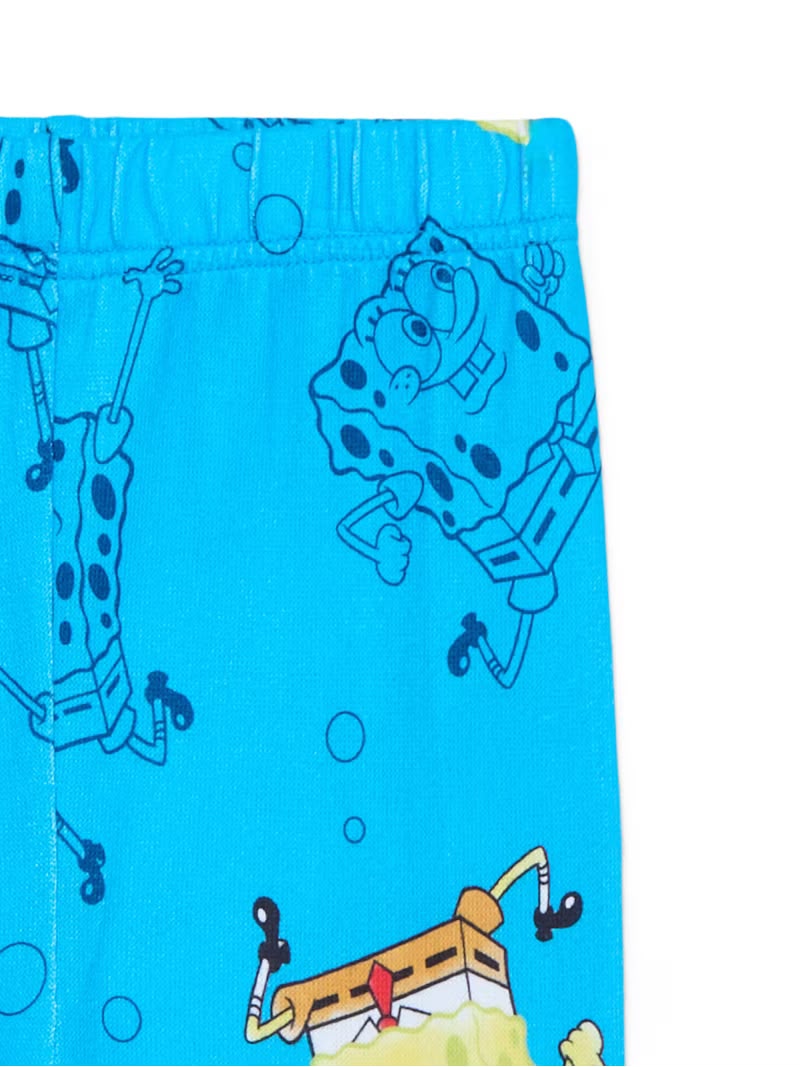 SpongeBob Kids blue and yellow soft long sleeve 2pc pajamas set