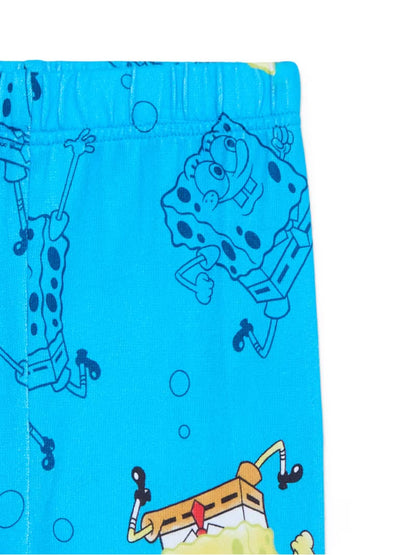 SpongeBob Kids blue and yellow soft long sleeve 2pc pajamas set
