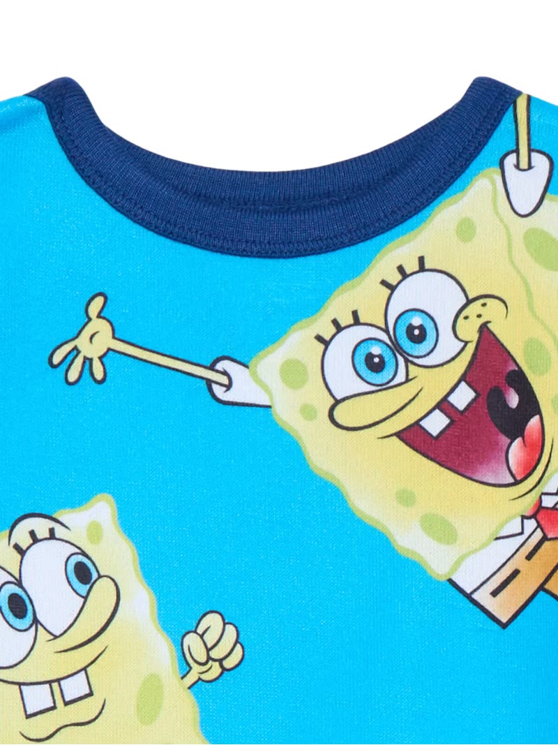 SpongeBob Kids blue and yellow soft long sleeve 2pc pajamas set