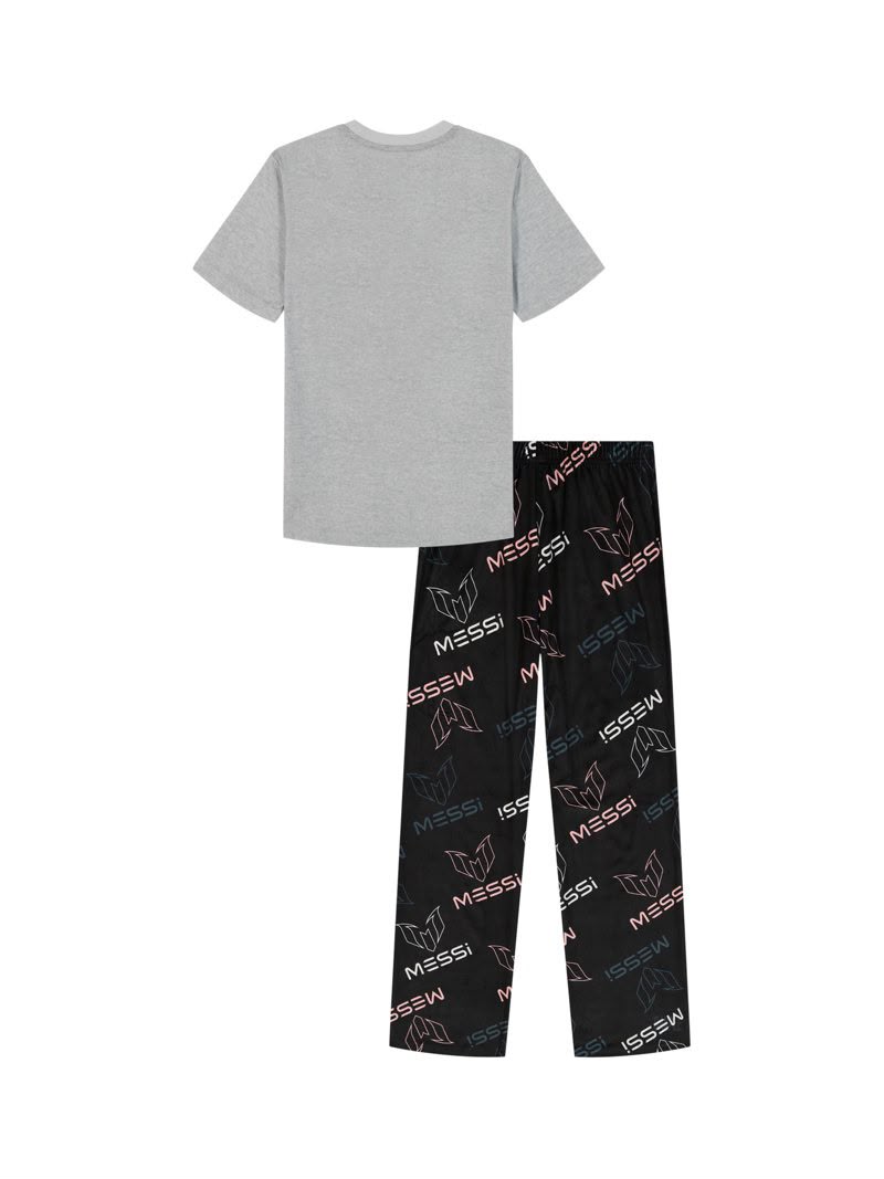 Messi 10 Grey and Black soft long sleeve Kids pajamas 2pc set
