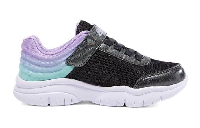 Skechers Black and purple wave sneakers