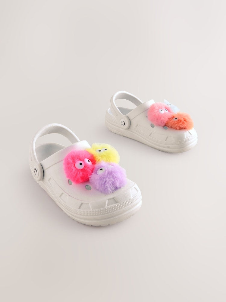 Next white monster fluffy crocs