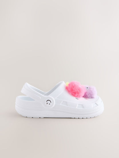 Next white monster fluffy crocs