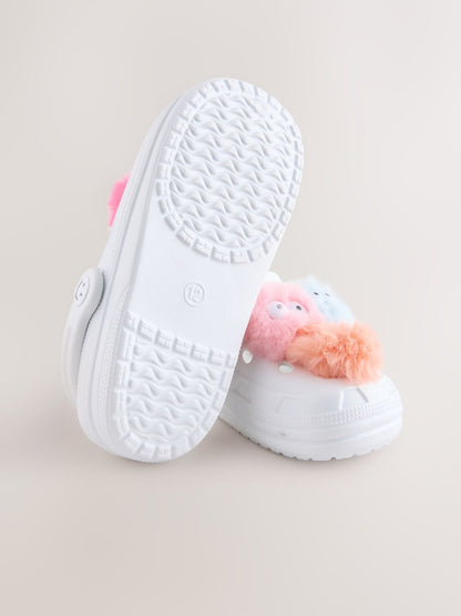 Next white monster fluffy crocs