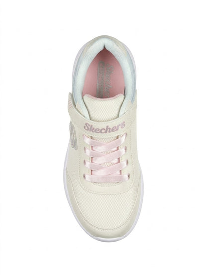 Skechers Girls cream sparkly pastel wave pattern sneakers (air-cooled memory foam padding)