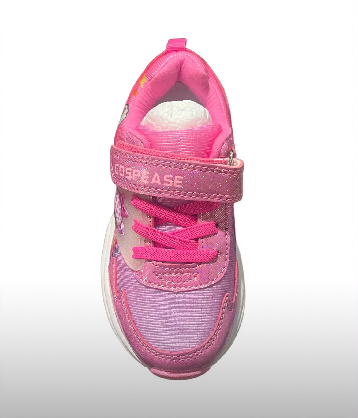 Gospease Girls bright pink sparkly light up sneakers