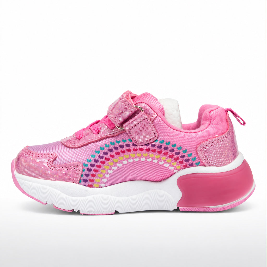 Gospease Girls bright pink sparkly light up sneakers