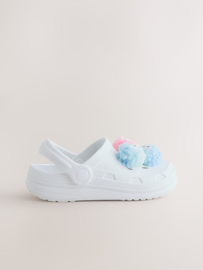 Next white monster pom pom crocs